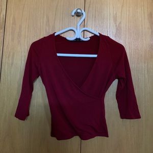 Deep plunging neckline top